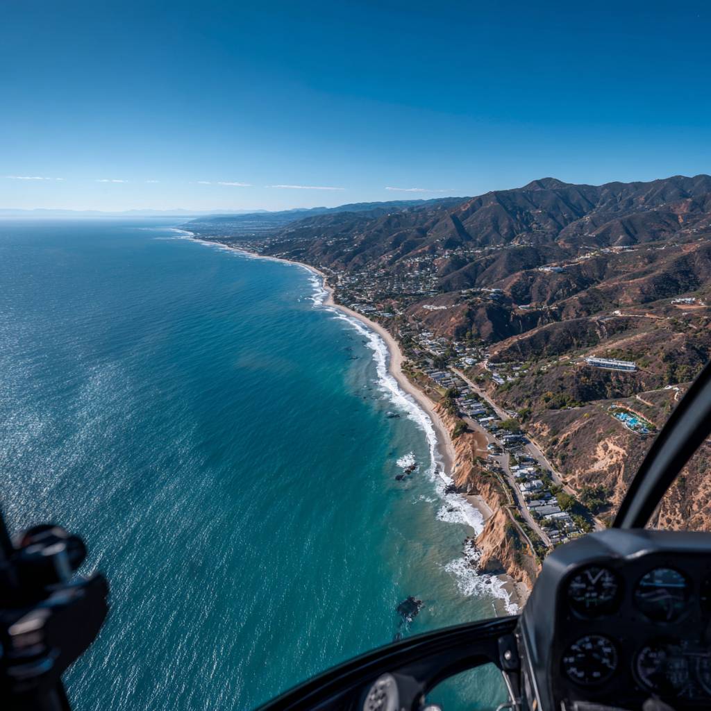 malibu helicopter tour coast line